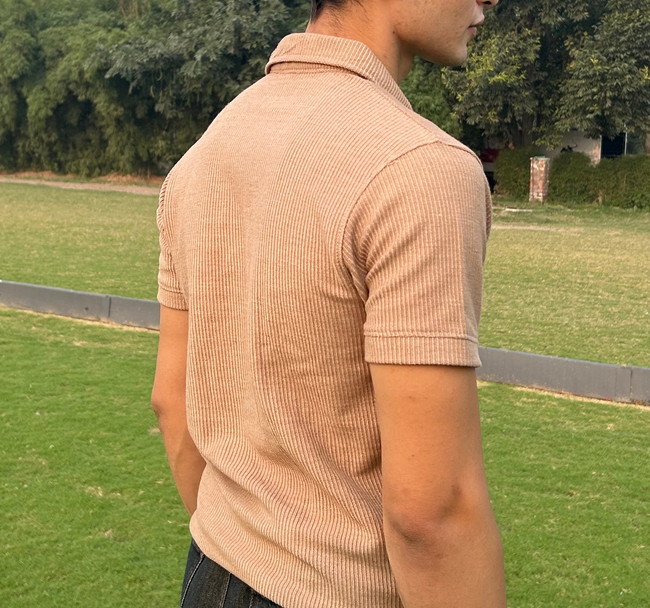 Knit Camel Brown Polo