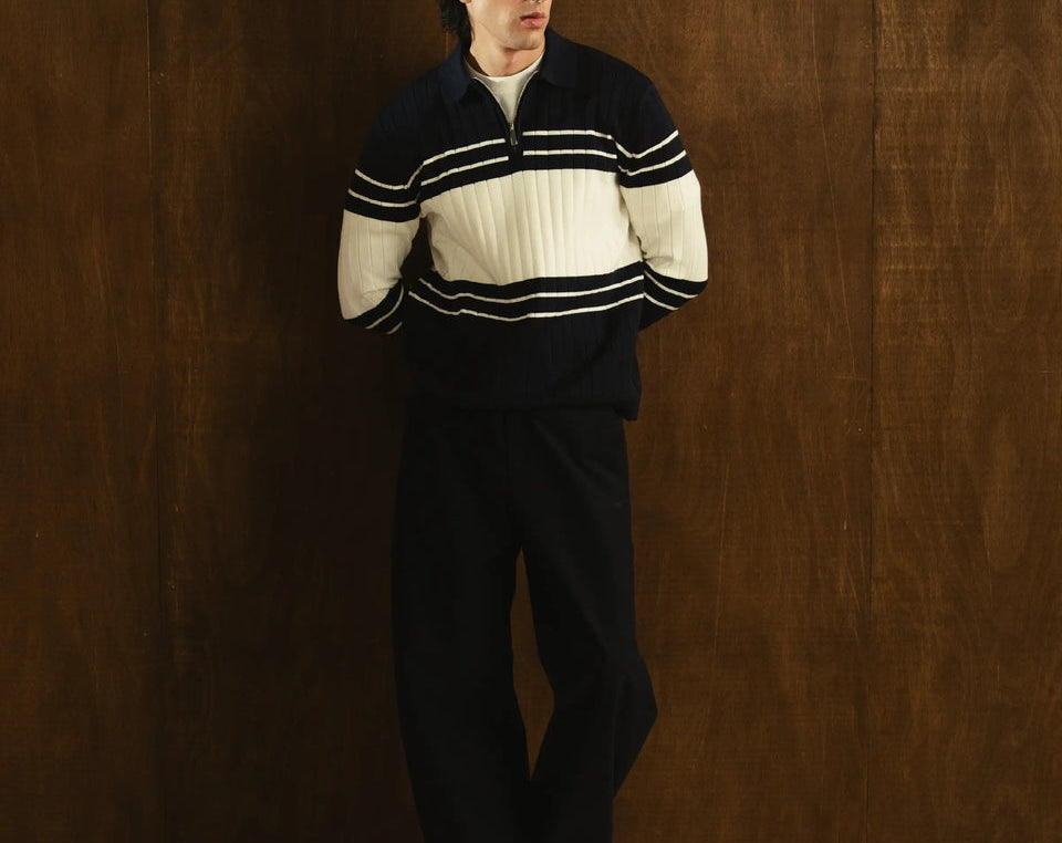 Textured Full Sleeve Polo