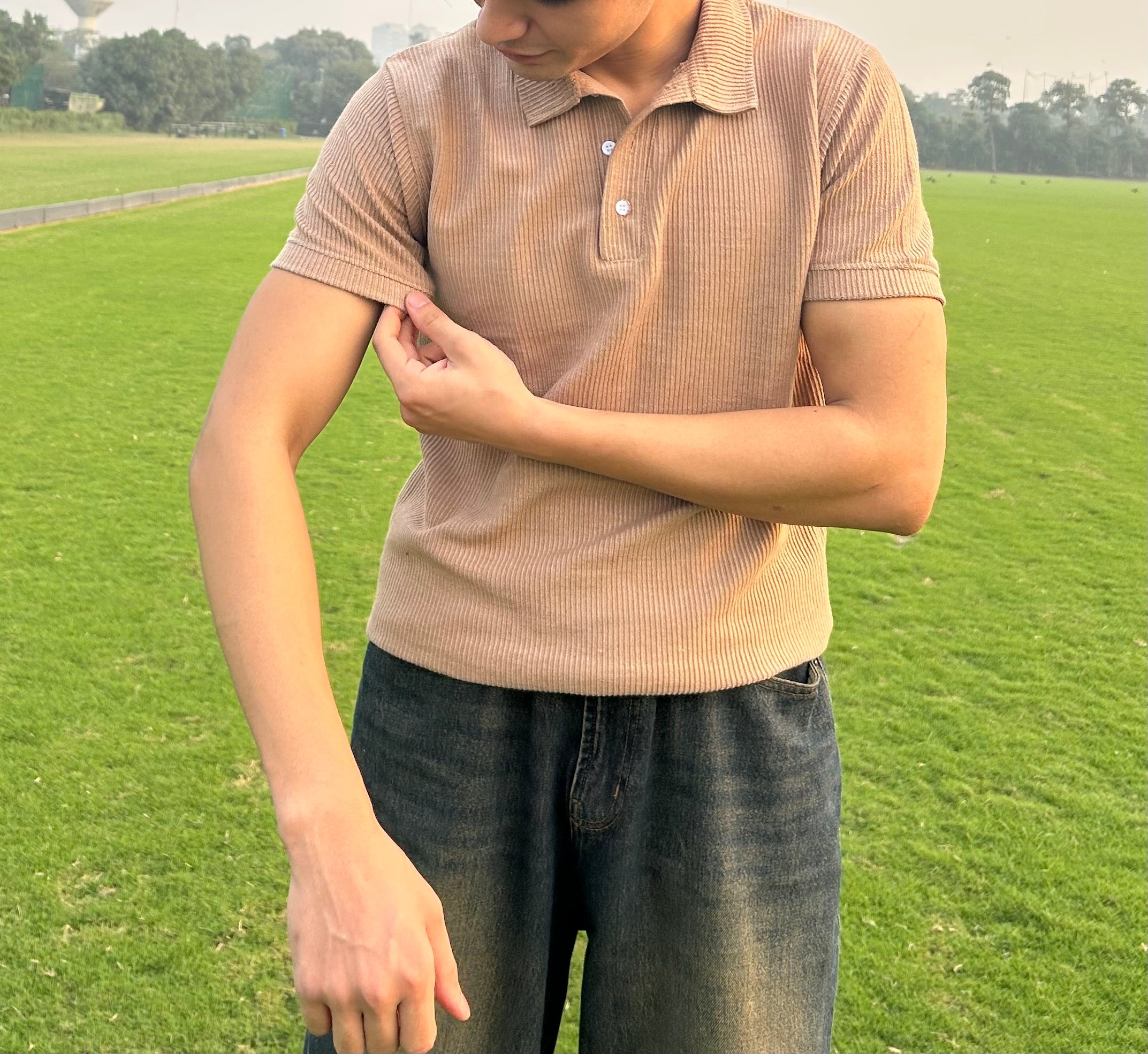 Knit Camel Brown Polo