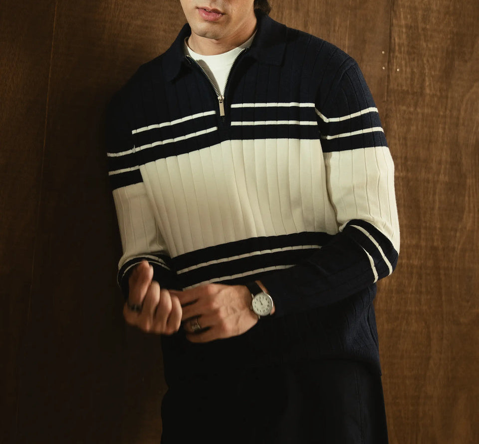 Textured Full Sleeve Polo