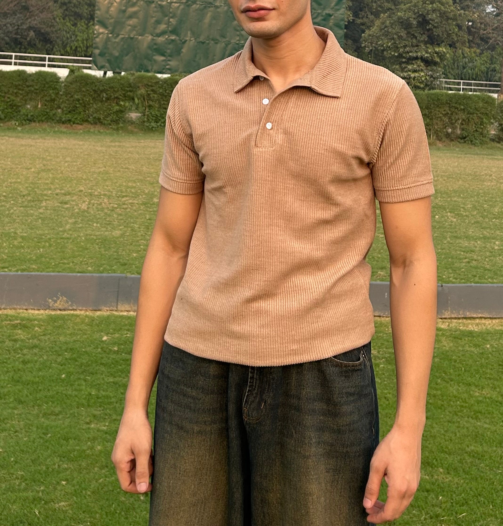 Knit Camel Brown Polo
