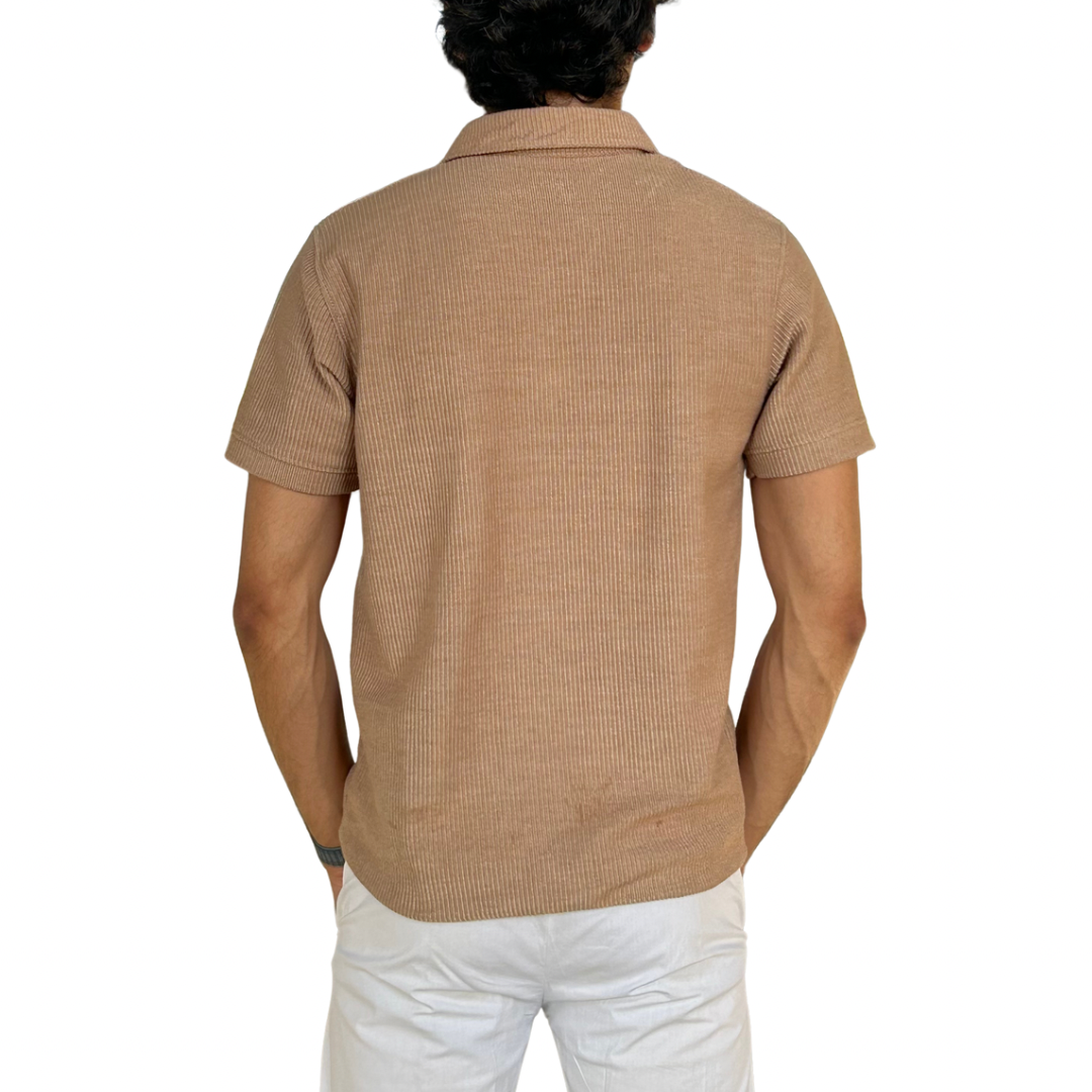 Knit Camel Brown Polo
