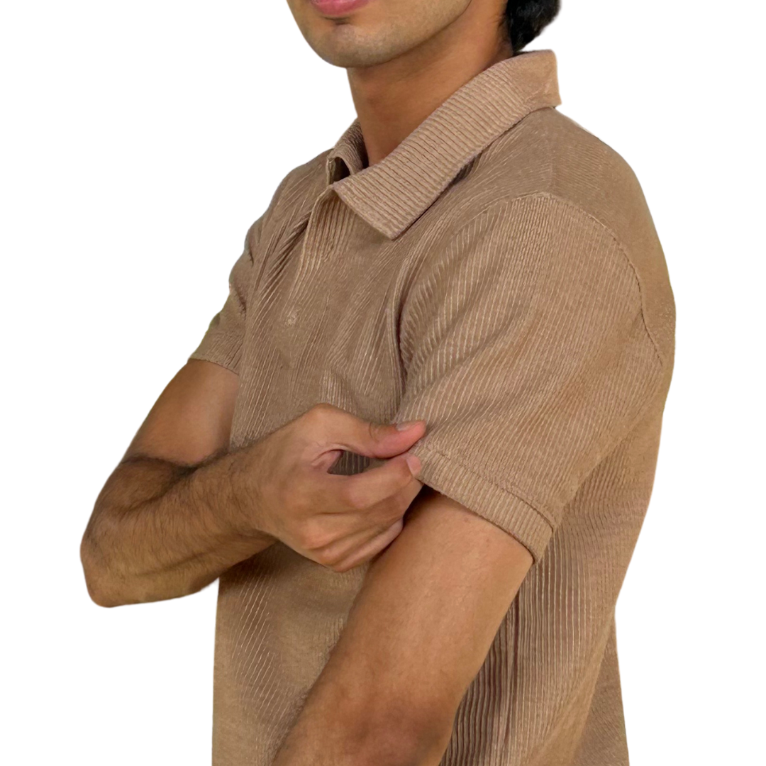 Knit Camel Brown Polo