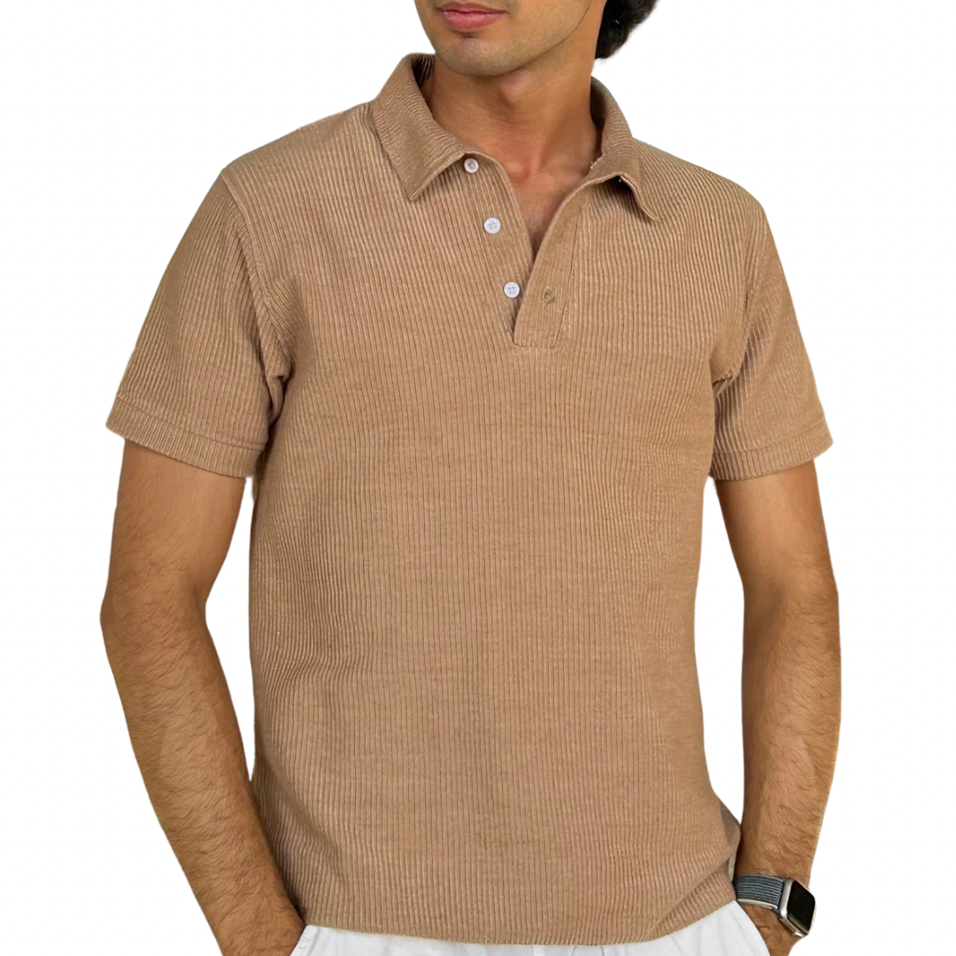 Knit Camel Brown Polo