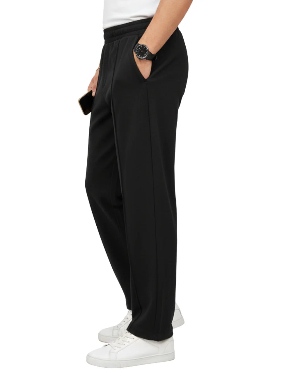 Black Drawstring Waist Formal Trouser