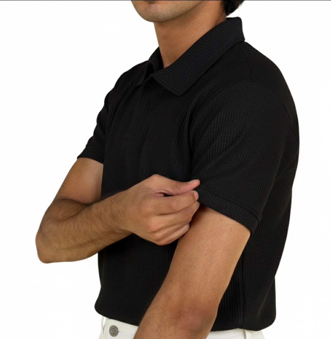 Knit Black Polo