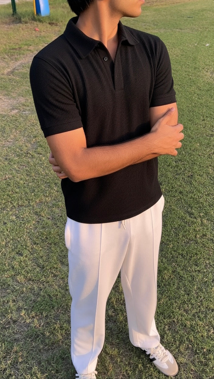 Knit Black Polo