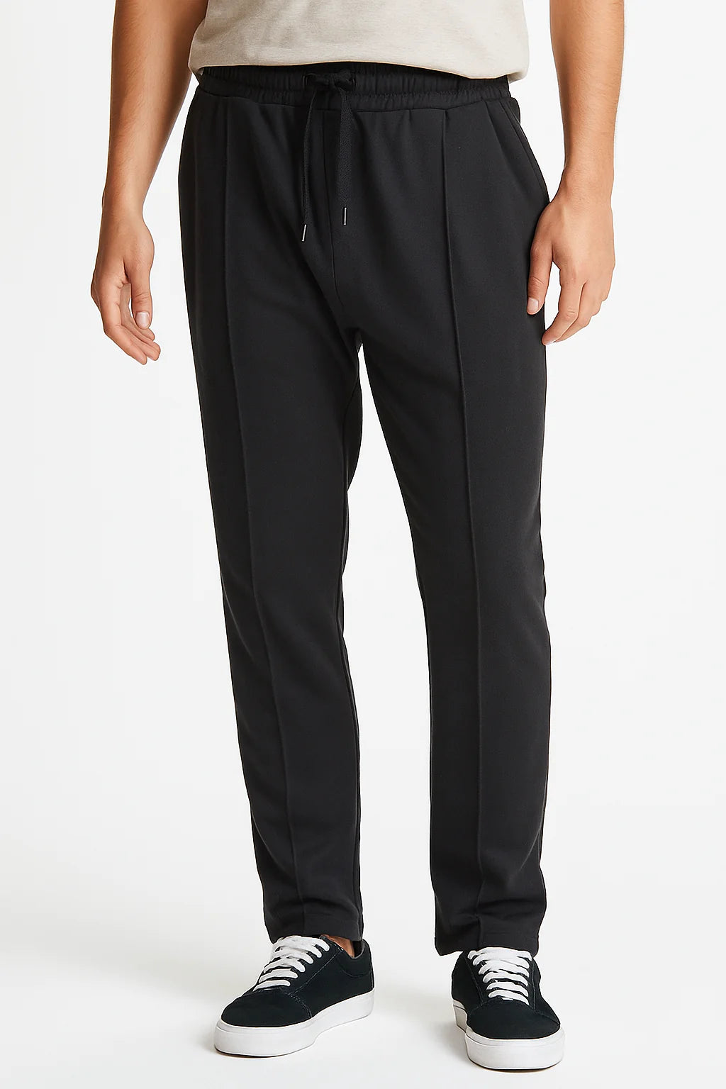 Black Drawstring Waist Formal Trouser