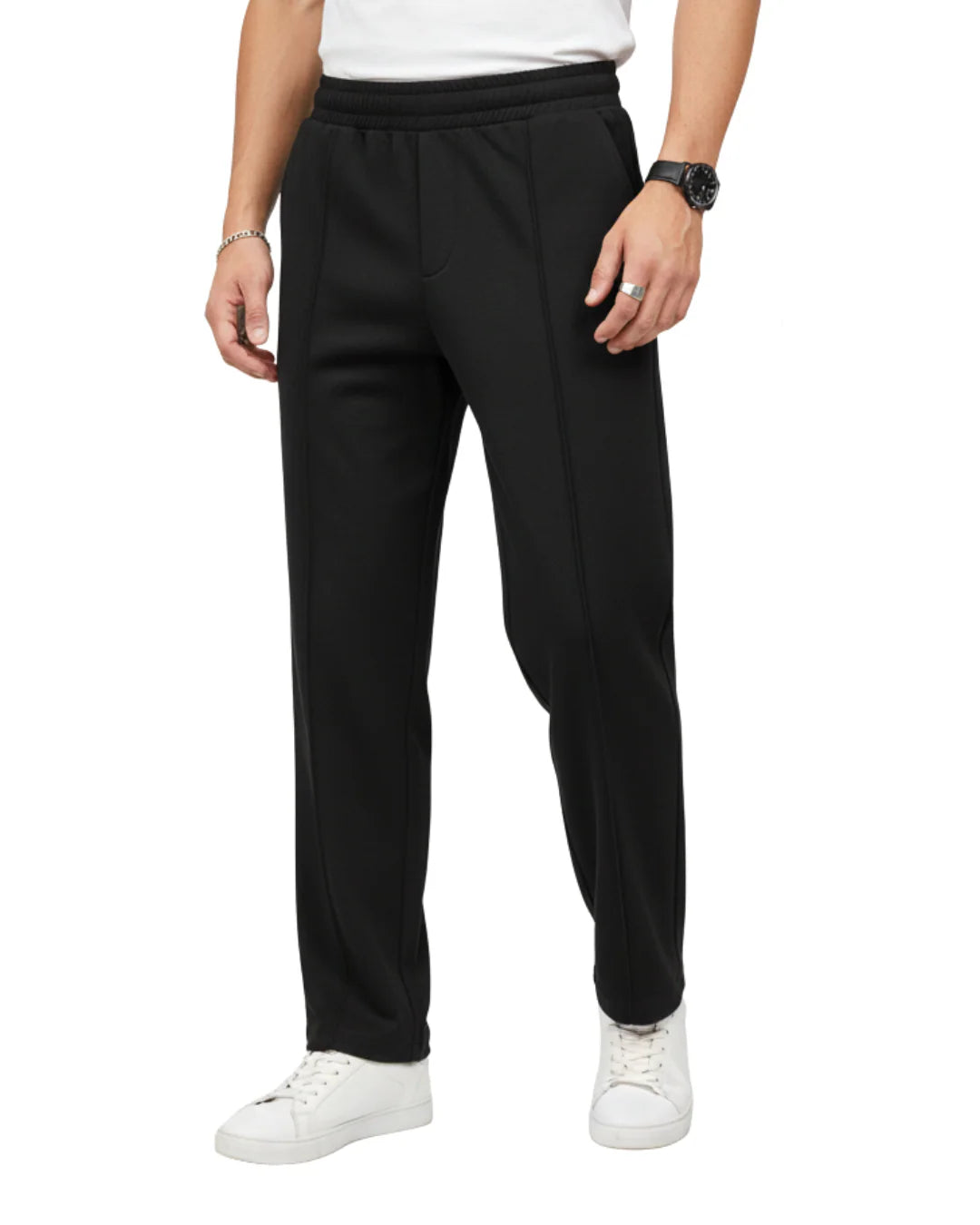 Black Drawstring Waist Formal Trouser