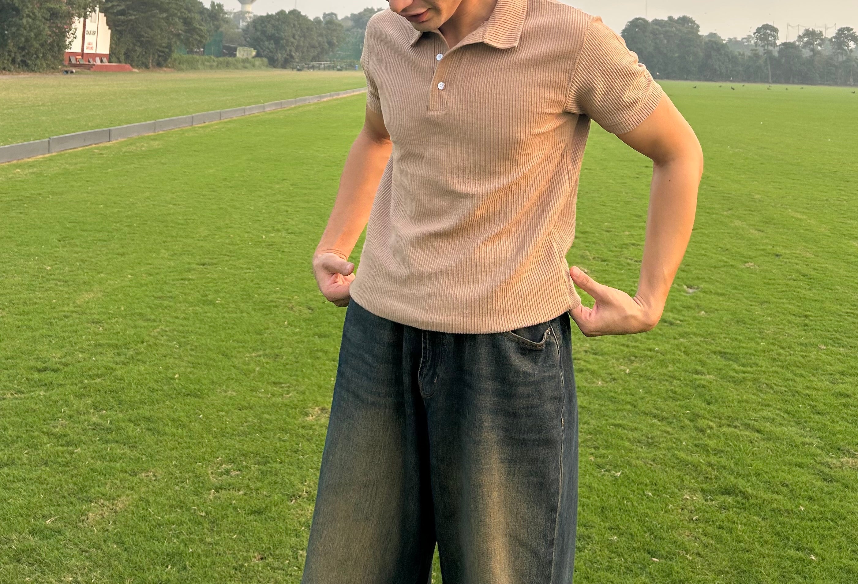 Knit Camel Brown Polo